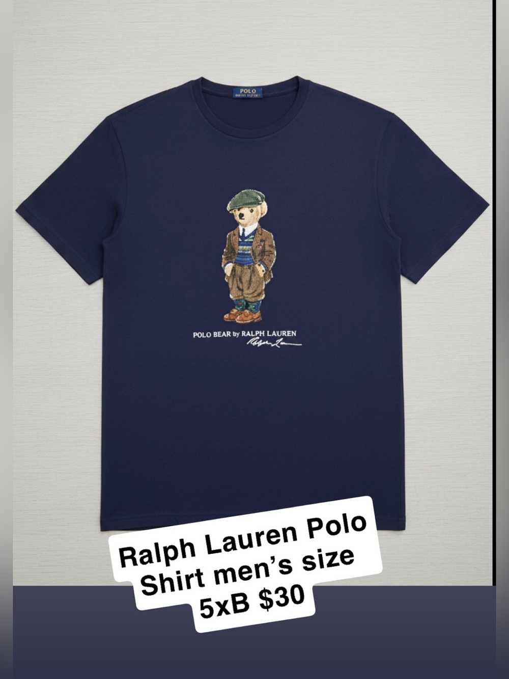 Polo by Ralph Lauren Navy Bear Graphic Short Sleeve Tee
